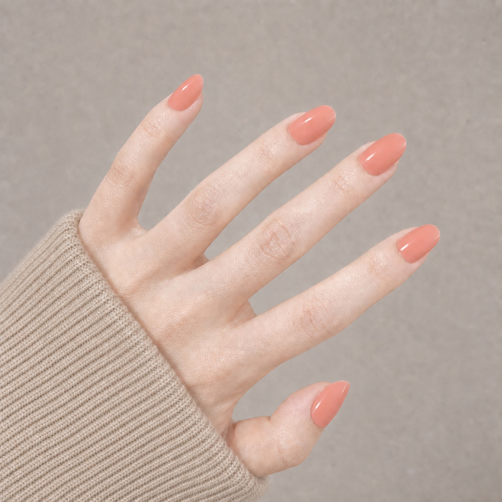 Peach Skin Oval press-on nails