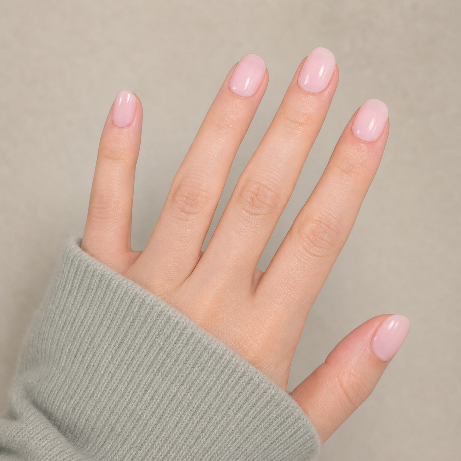 Milky Pink Oval press-on nails