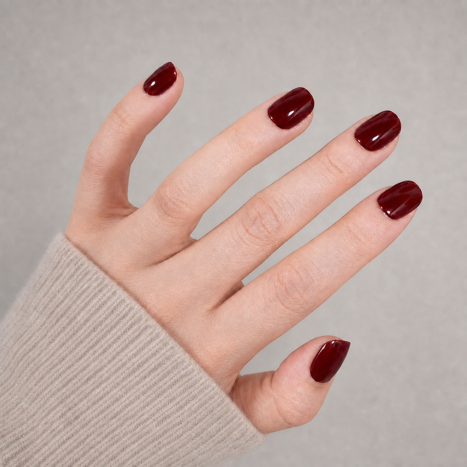 Bordeaux Oval press-on nails