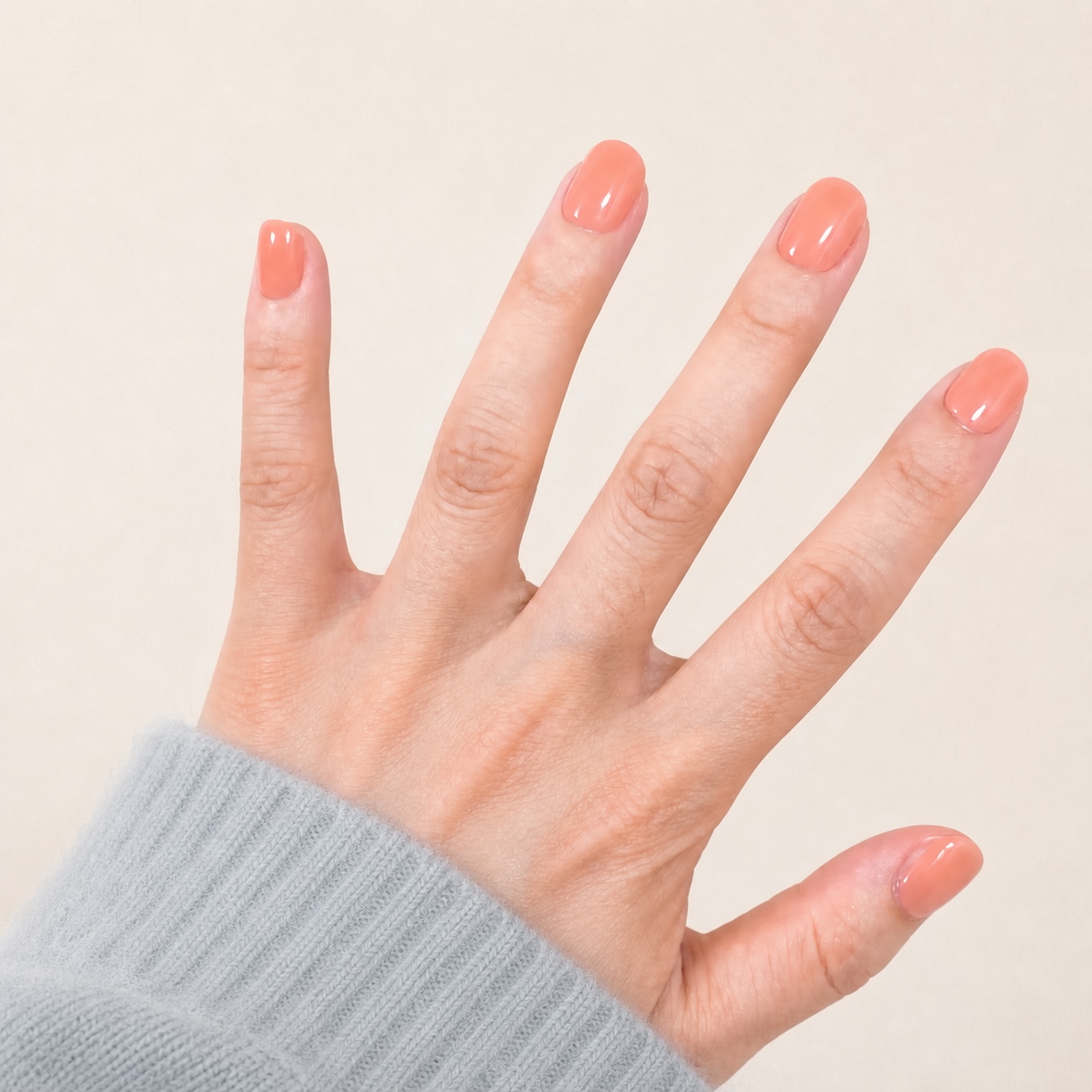 Jelly Peach Oval press-on nails