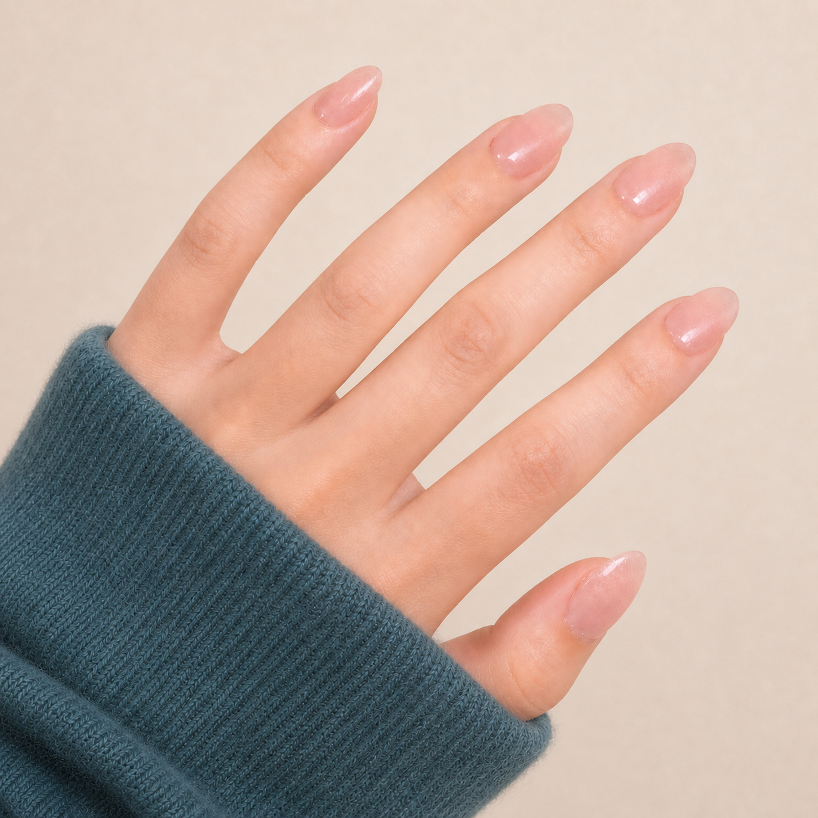 Nude Cat Eye Almond press-on nails