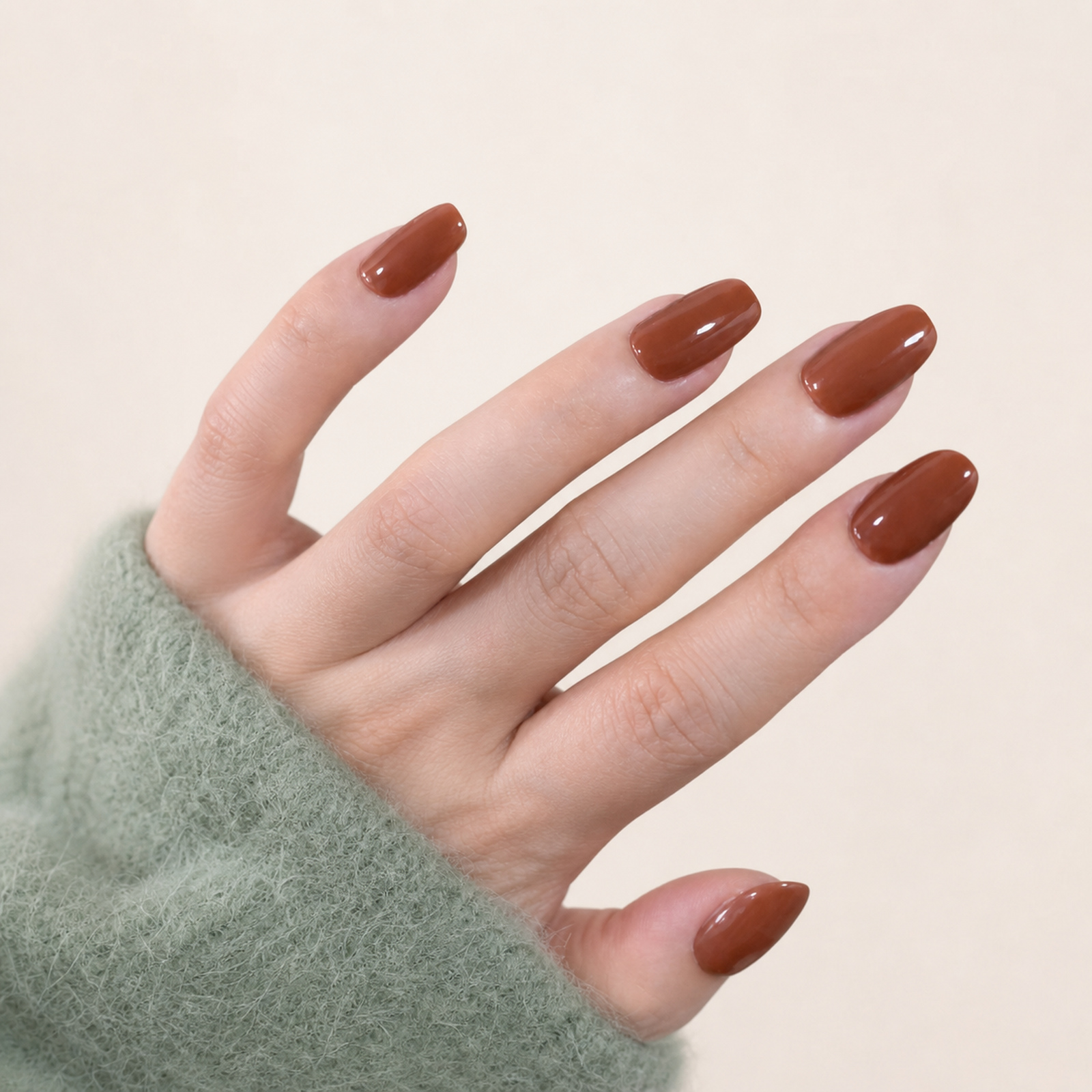 Mocha Almond press-on nails