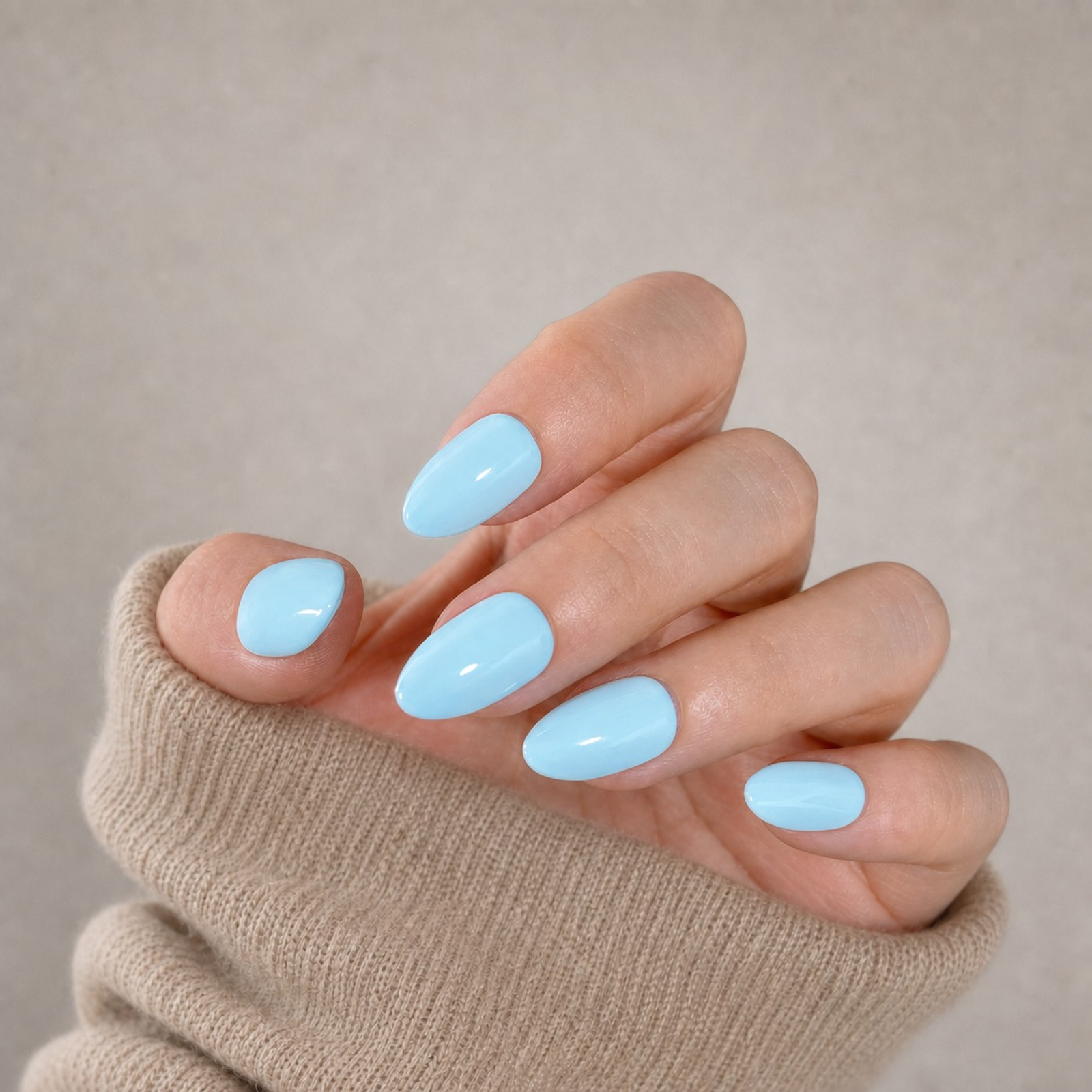 Sky Almond press-on nails