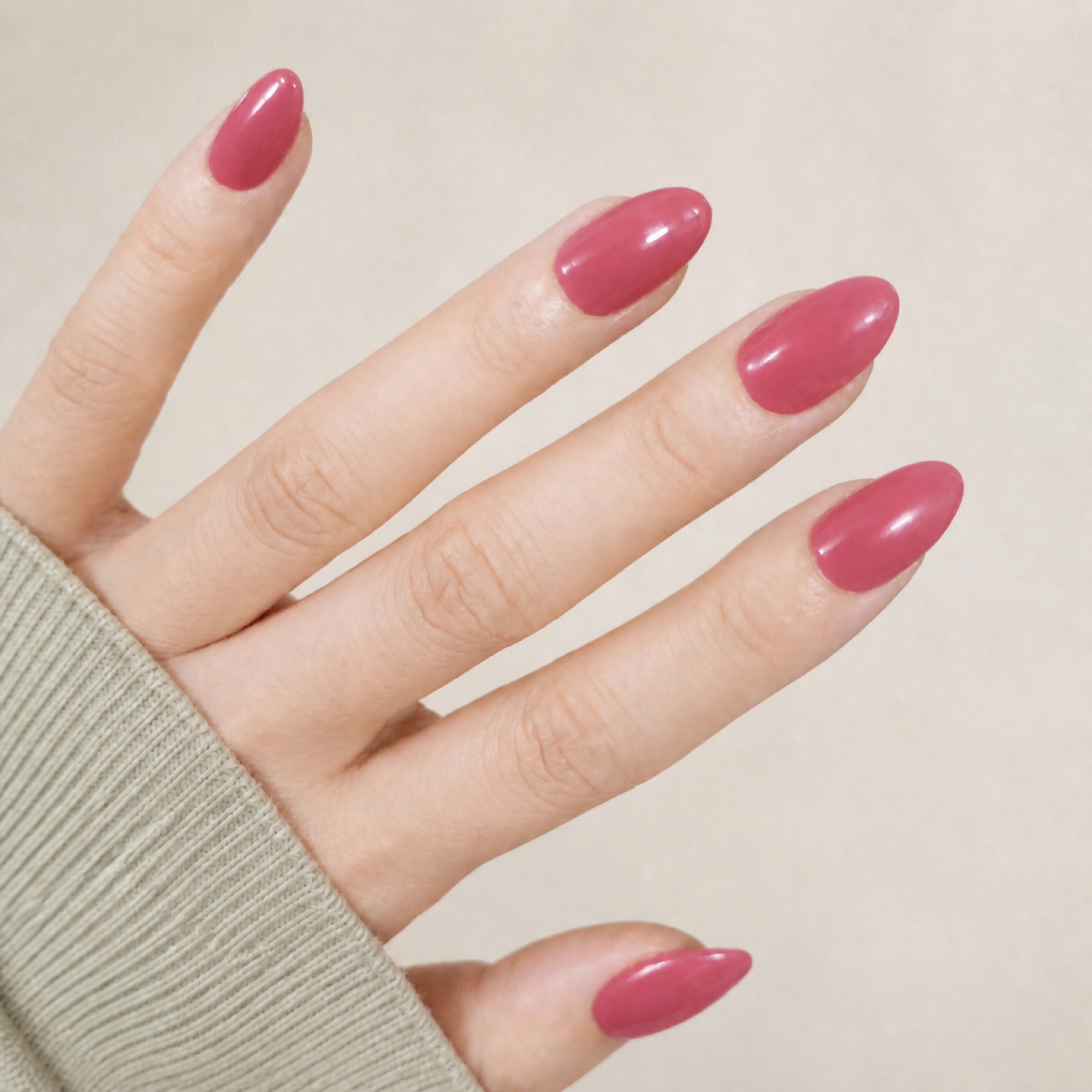Rosewood Almond press-on nails
