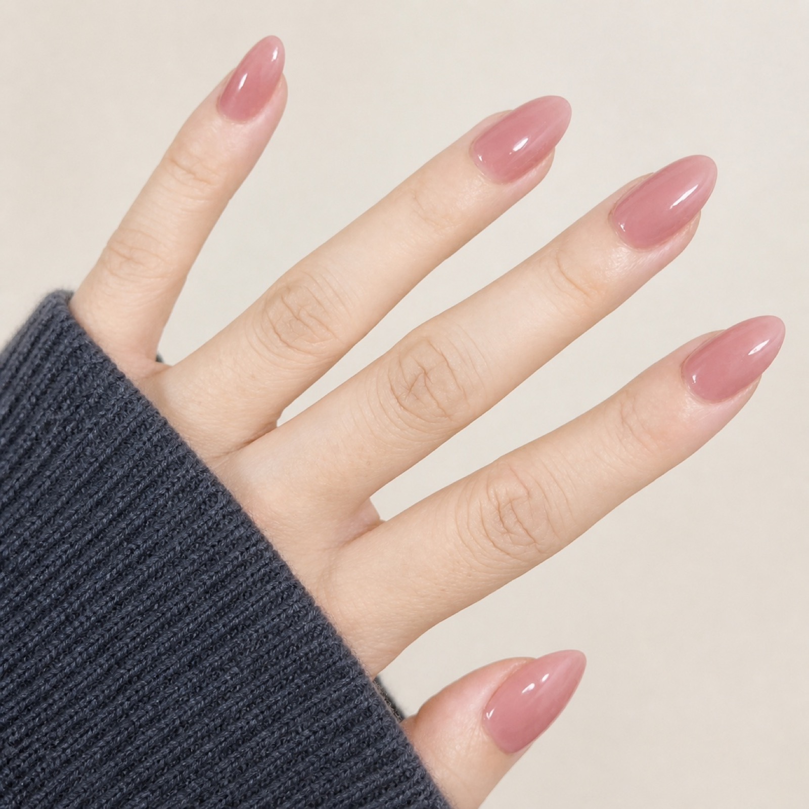 Rose Tea Almond press-on nails