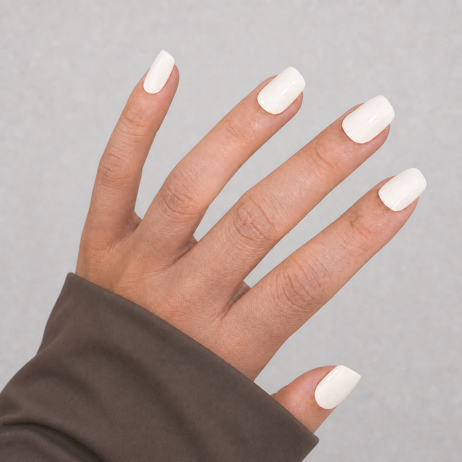 Bone White Squoval press-on nails