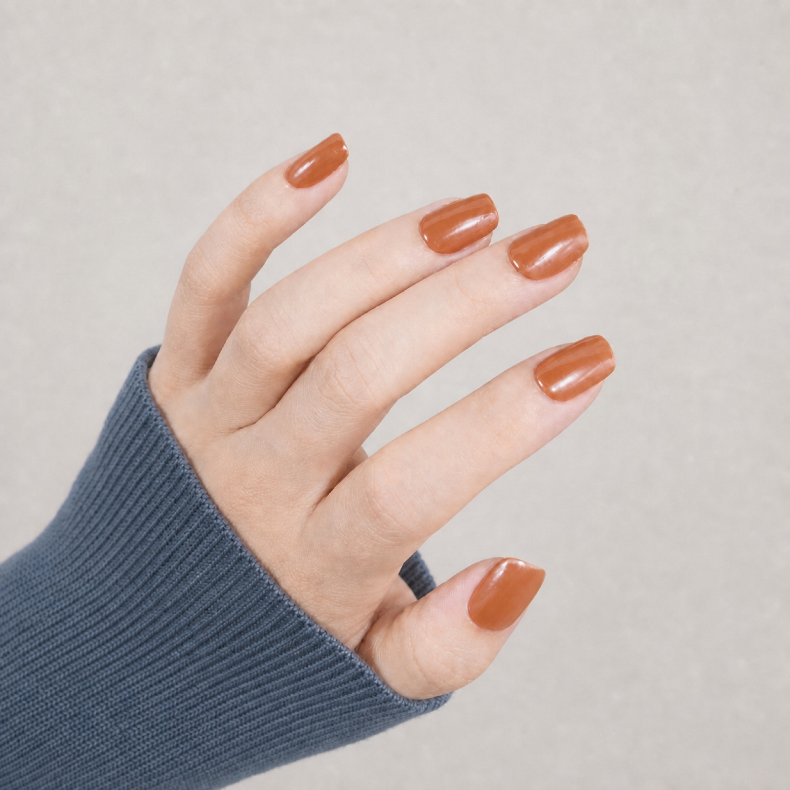 Glazed Latte Squoval press-on nails