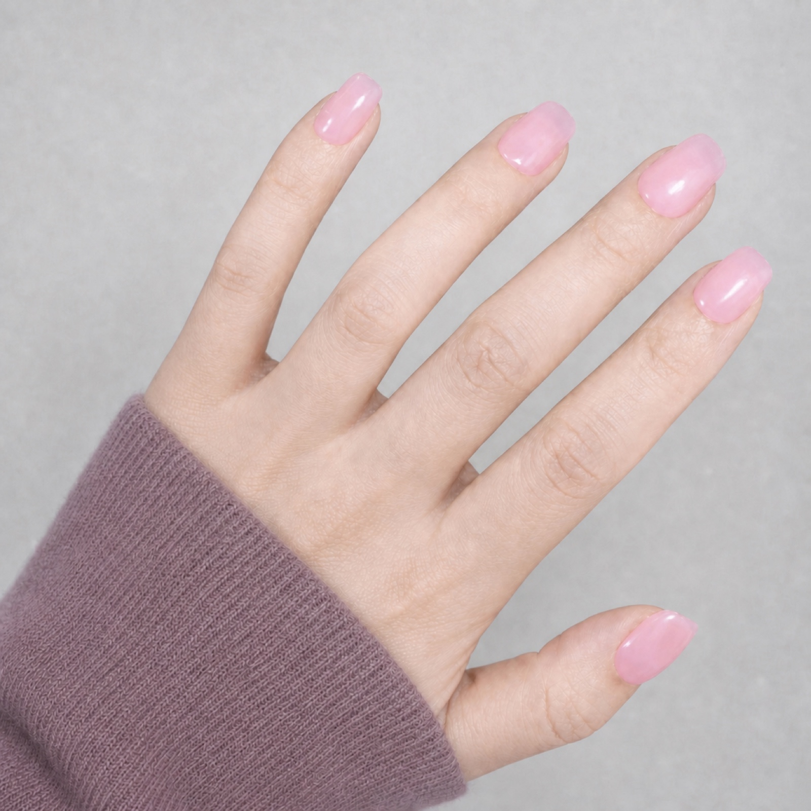 Icy Pink Squoval press-on nails
