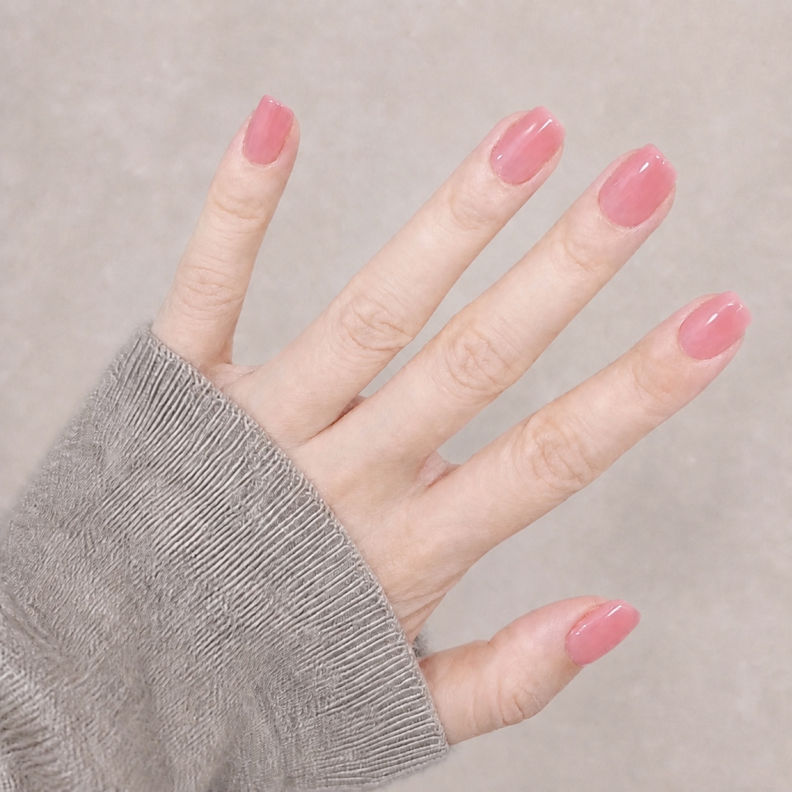 Peach Veil Squoval press-on nails